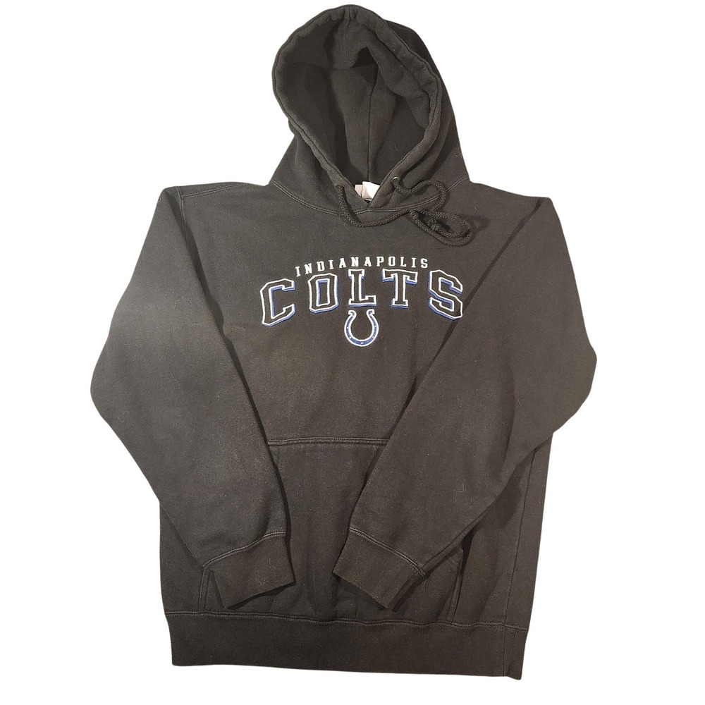 Indianapolis Colts Hoodie Sweatshirt Mens Black NFL Football Reebok Pullover
